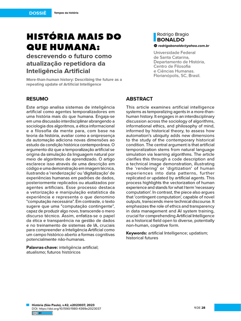 História e Ética da Inteligência Artificial | PDF | Inteligência ...