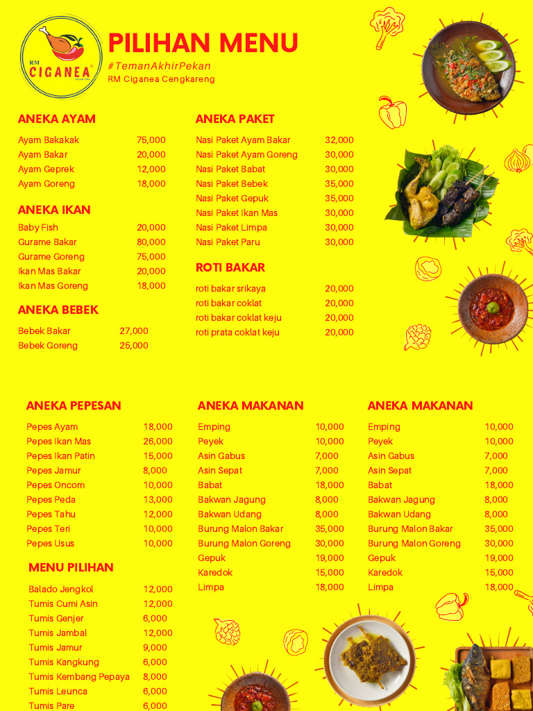 Menu RM Ciganea Cengkareng | PDF