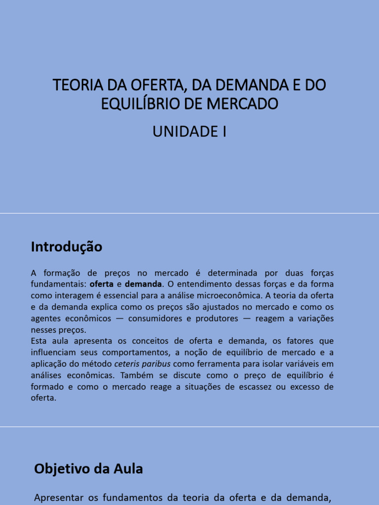 Teoria da Oferta e Demanda no Mercado | PDF | Demanda | Oferta e procura