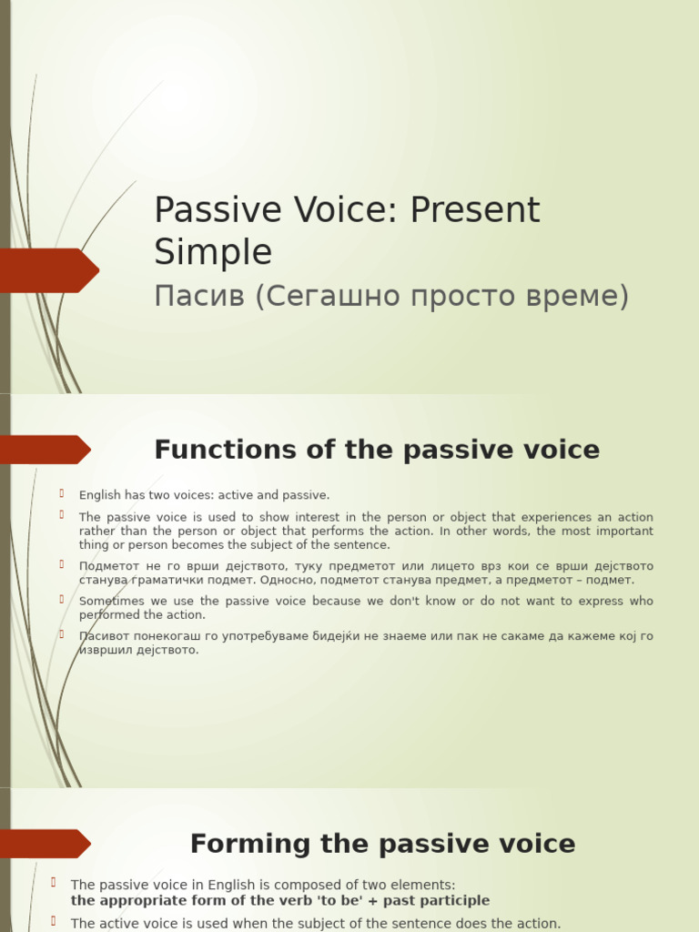Passive Voice Present Simple | PDF | Verb | Morphology