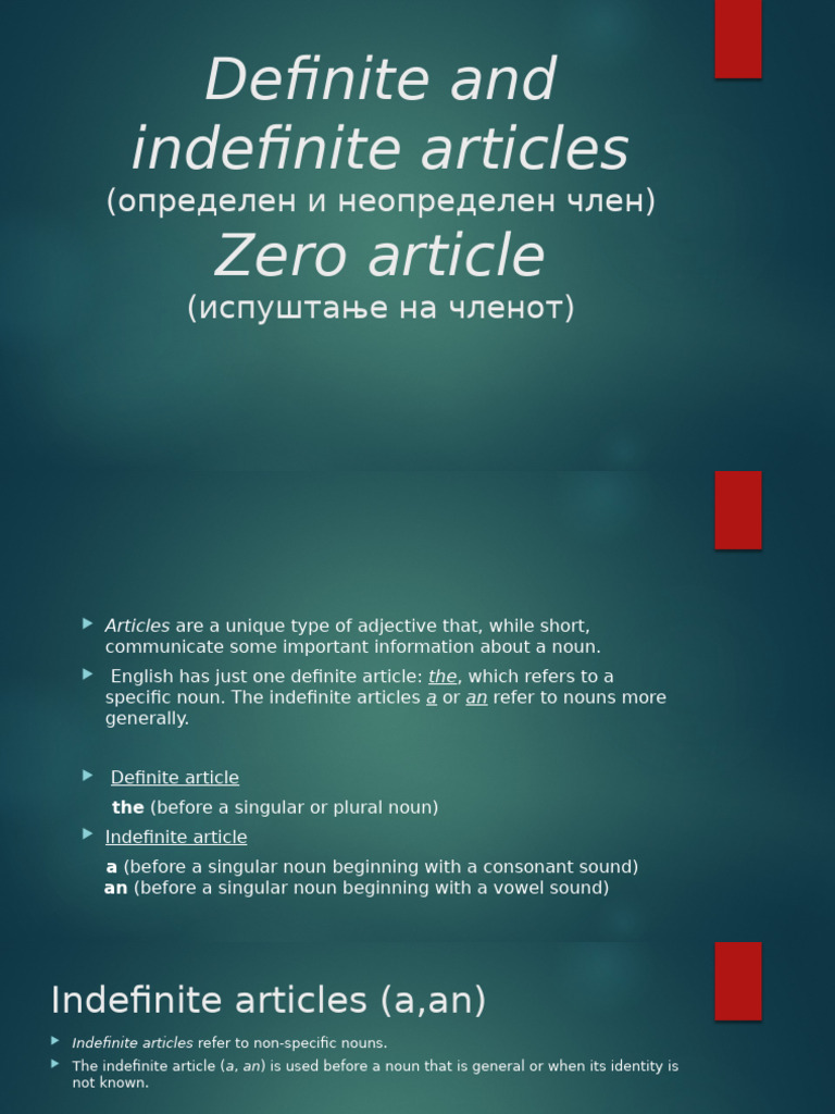 Understanding Indefinite Articles | PDF | Noun | Grammatical Number