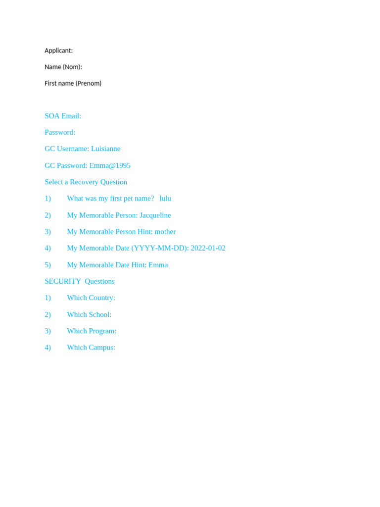 1 GC Template Visa Applicant 2023 | PDF