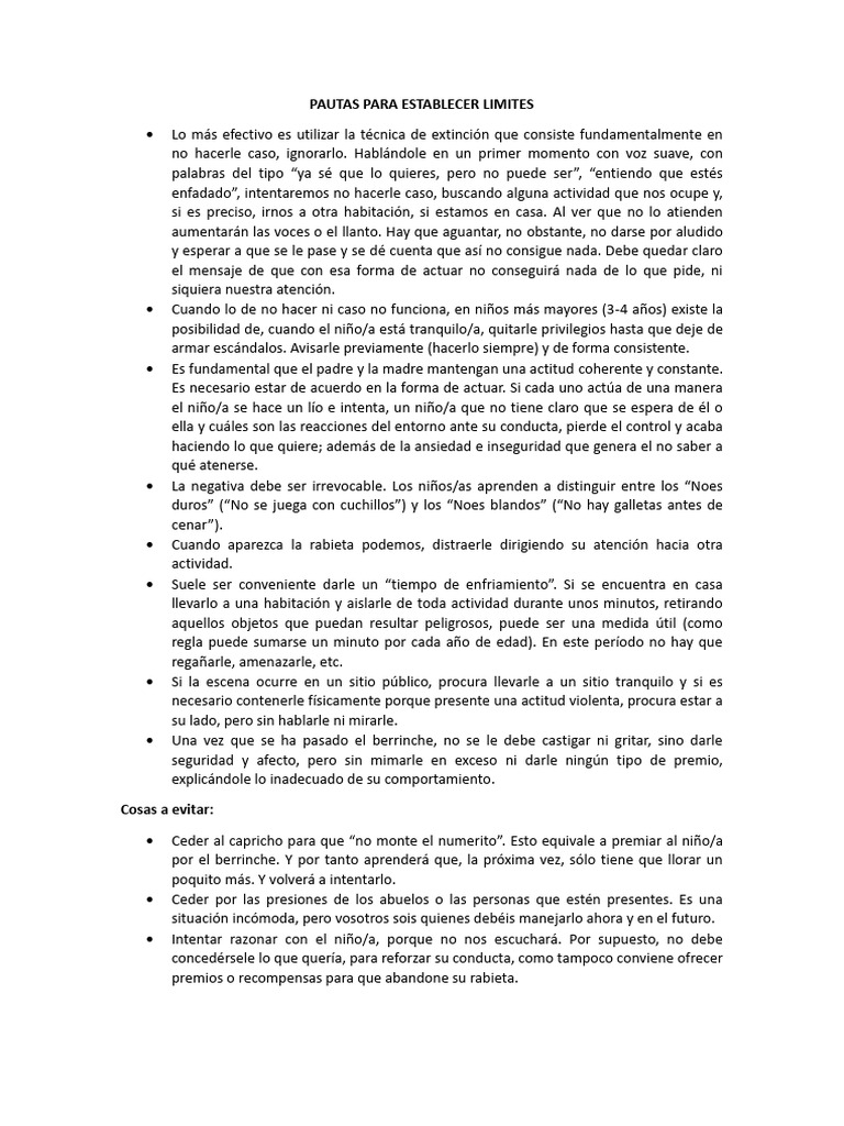 Cómo Establecer Límites Efectivos en Niños | PDF | Ciencias del ...