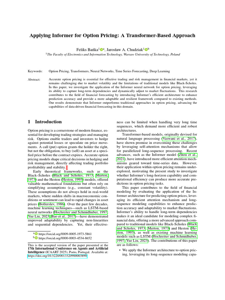 Transformer-Based Option Pricing with Informer | PDF | Option (Finance ...