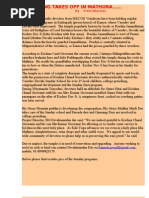 Preaching Takes Off in Mathura : by Prem Vilas Das