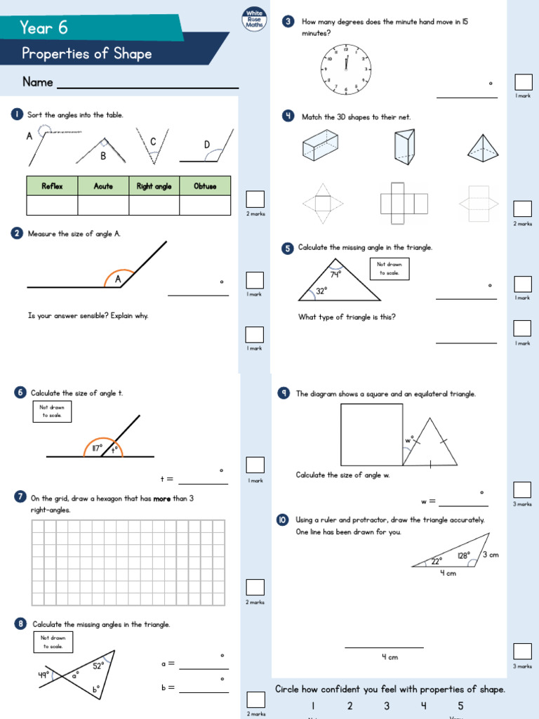 WRM Y6 Summer b1 Properties Shape Assessment | PDF | Triangle ...