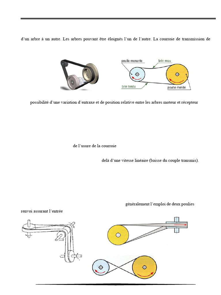 Système de Transmission Pouli-Courroie | PDF | Courroie | Ingénierie ...