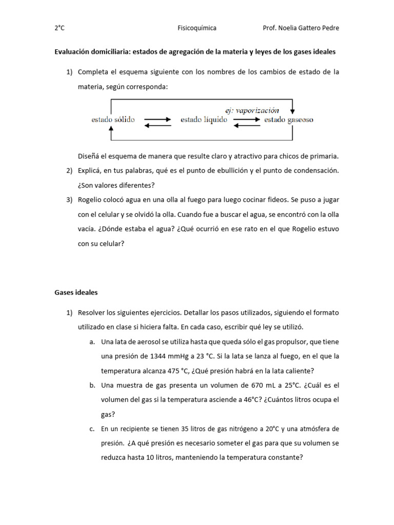 Evaluacion Domiciliaria 2C | PDF | Gases | Presión