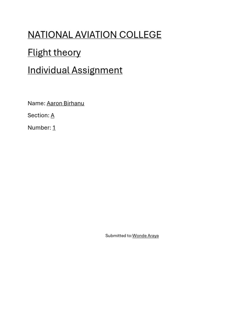 National Aviation College (Individual Assignment) | PDF