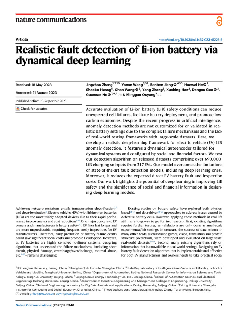 Li-ion Battery Fault Detection via Deep Learning | PDF | Receiver ...