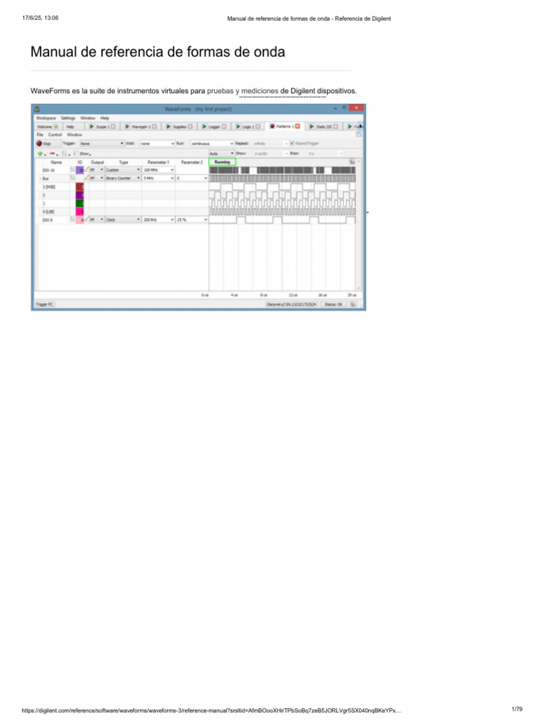 WaveForms Reference Manual - Digilent Reference TRADUCIDO | PDF | Botón ...