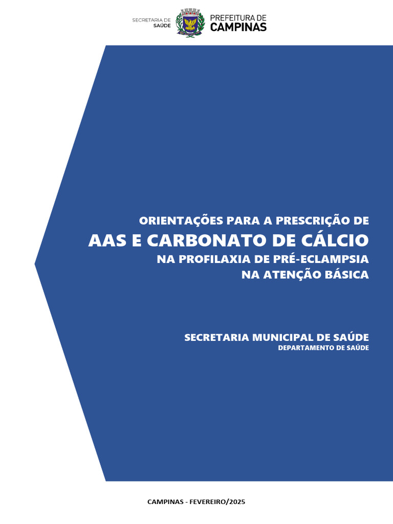 Prescrição de AAS e Cálcio na Pré-eclâmpsia | PDF | Gravidez | Doenças ...