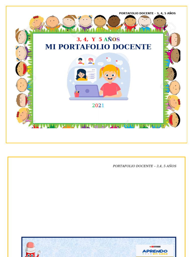 Portafolio Docente: Educación Inicial 3-5 Años | PDF | Maestros ...
