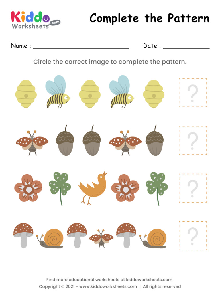 Complete the Pattern Worksheet | PDF