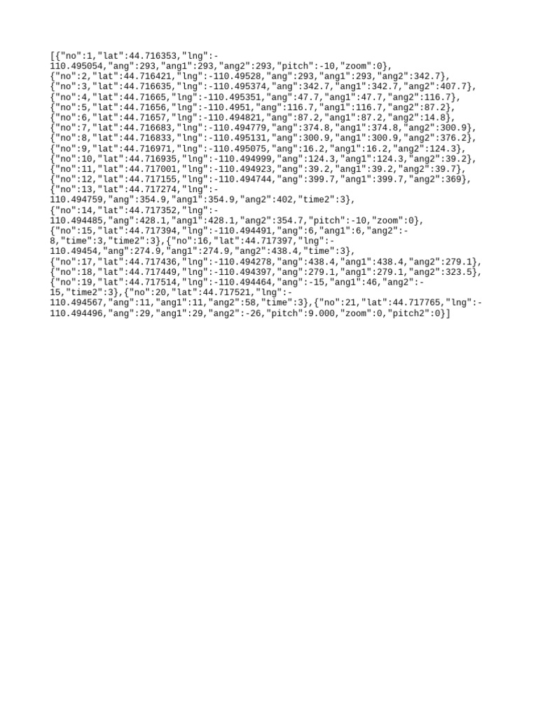 GPS Coordinates and Angles Data | PDF