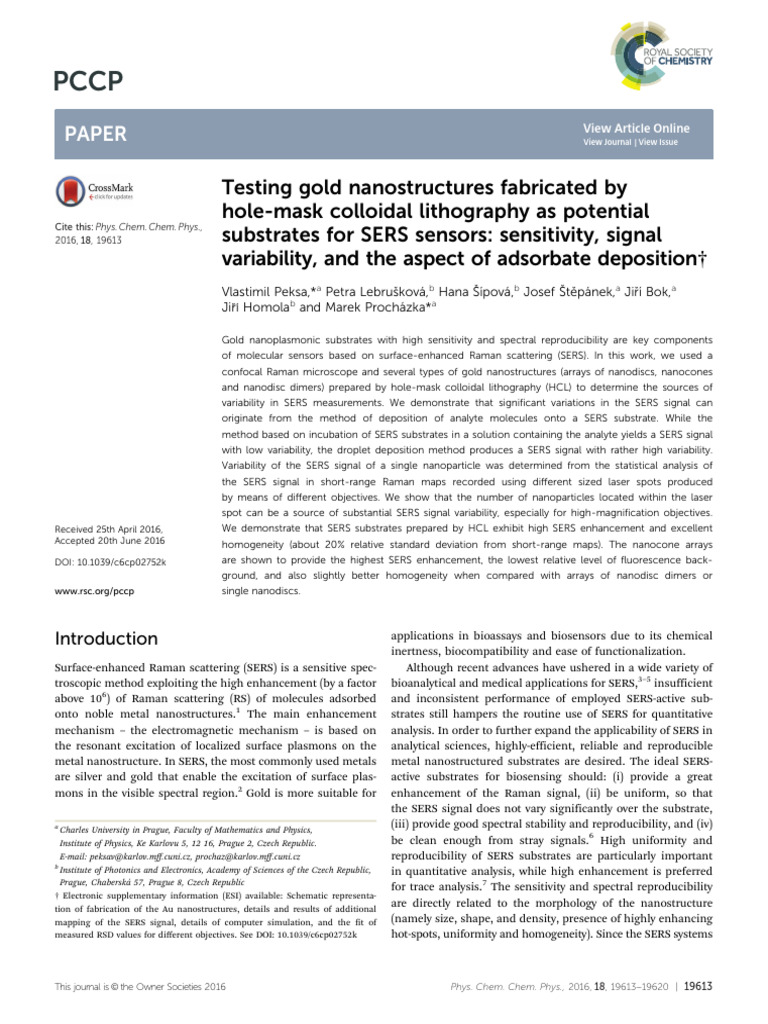 Testing Gold Nanostructures Fabricated by | PDF | Applied And ...