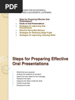 Steps For Oral Presentations