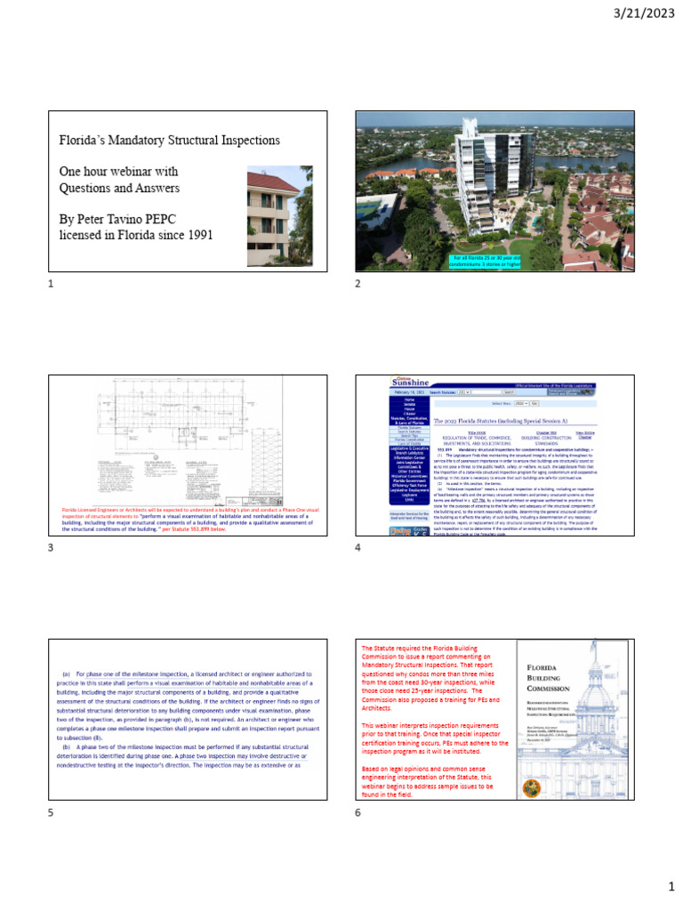 Floridas Mandatory Structural Inspections Hand Out | PDF | Concrete ...