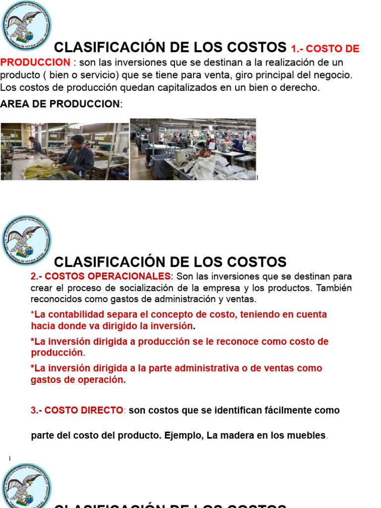 Clasificación de Costos Empresariales | PDF | Costo | Inversiones