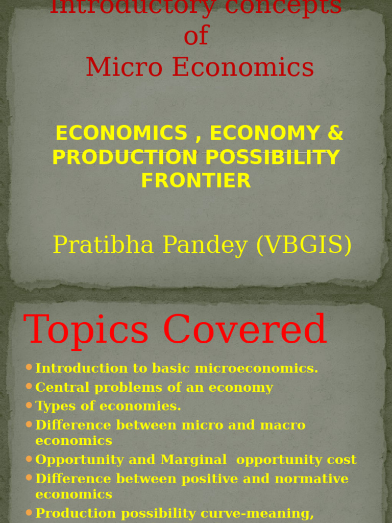 Introduction to Microeconomics Concepts | PDF | Microeconomics | Economics