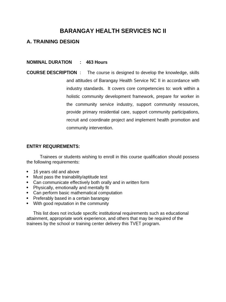 Barangay Health Services NC II | PDF | Information | Patient