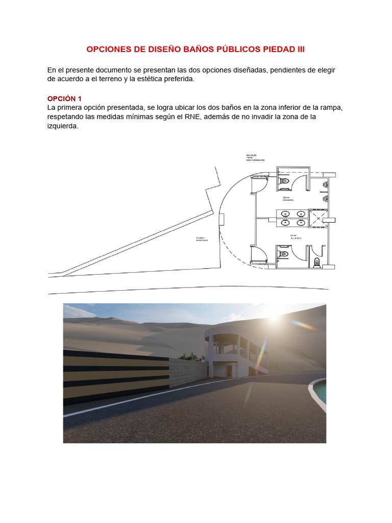 Opciones de Diseño Baños Públicos Piedad III | PDF