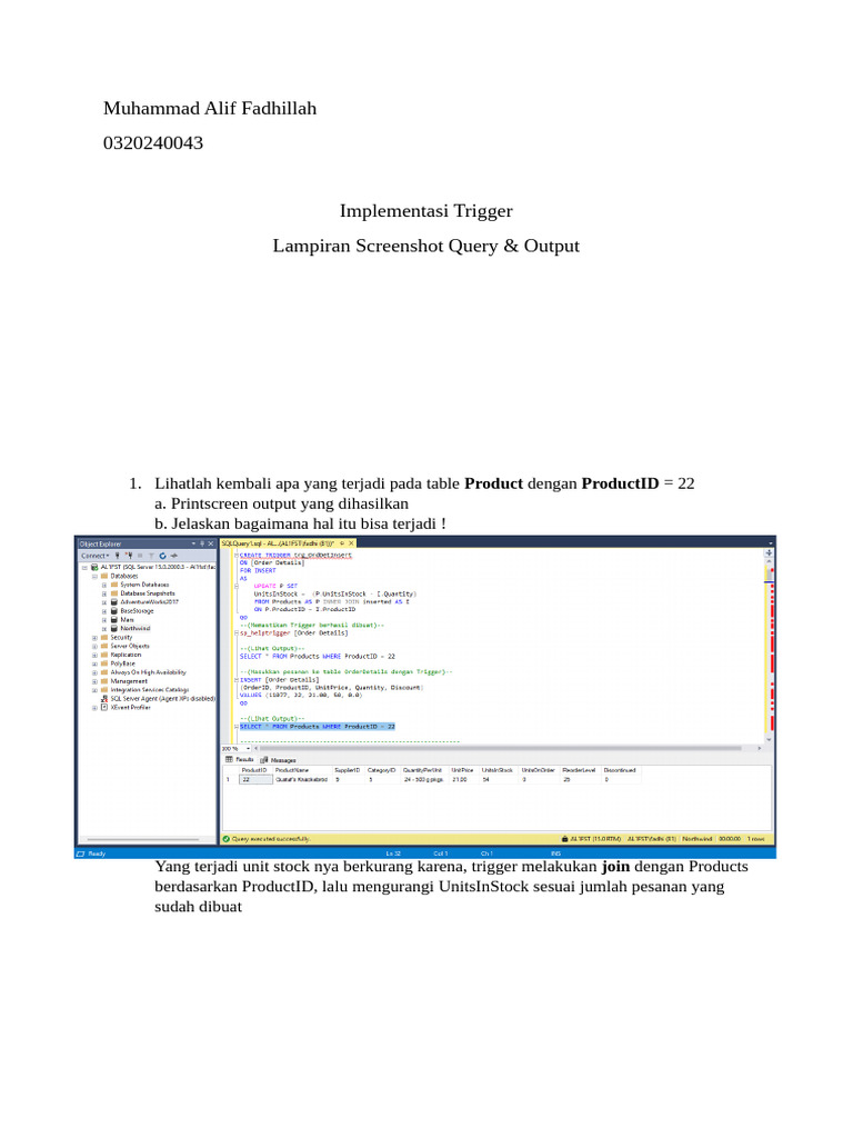 Implementasi Trigger pada Database Produk | PDF