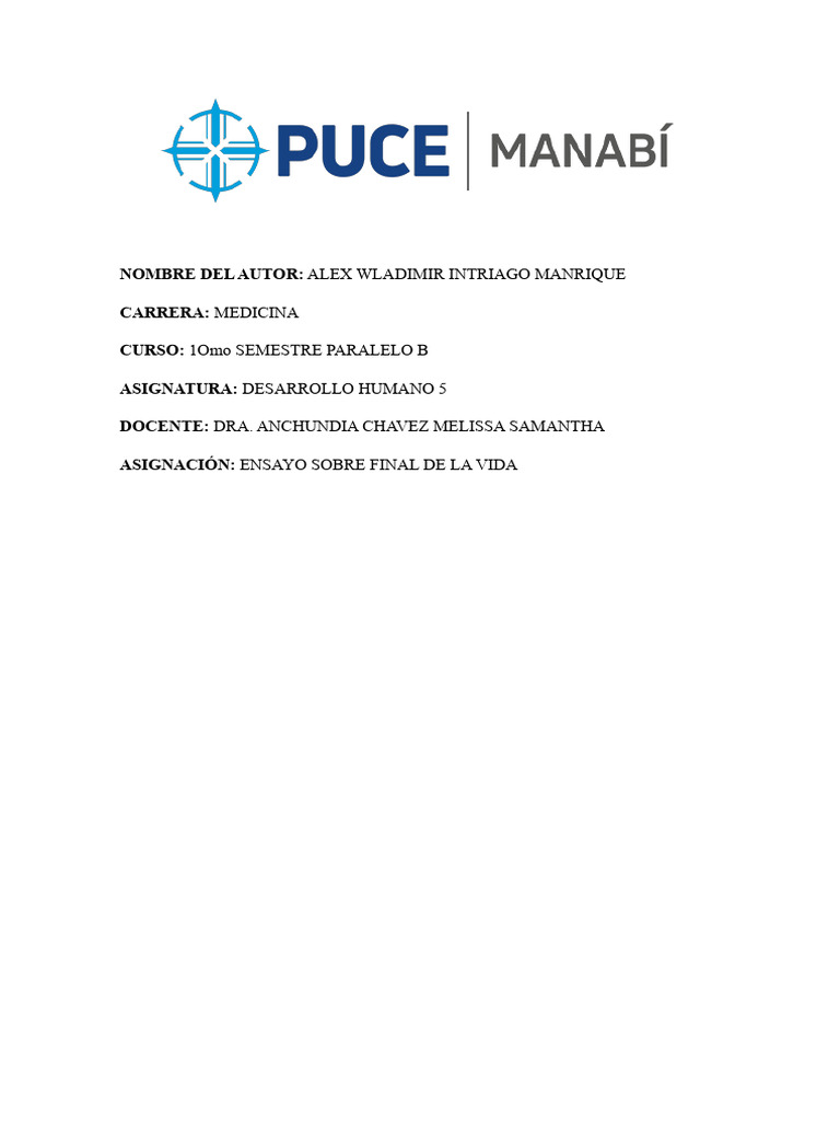 Ensayo Des Par II | PDF | Medicina | Muerte