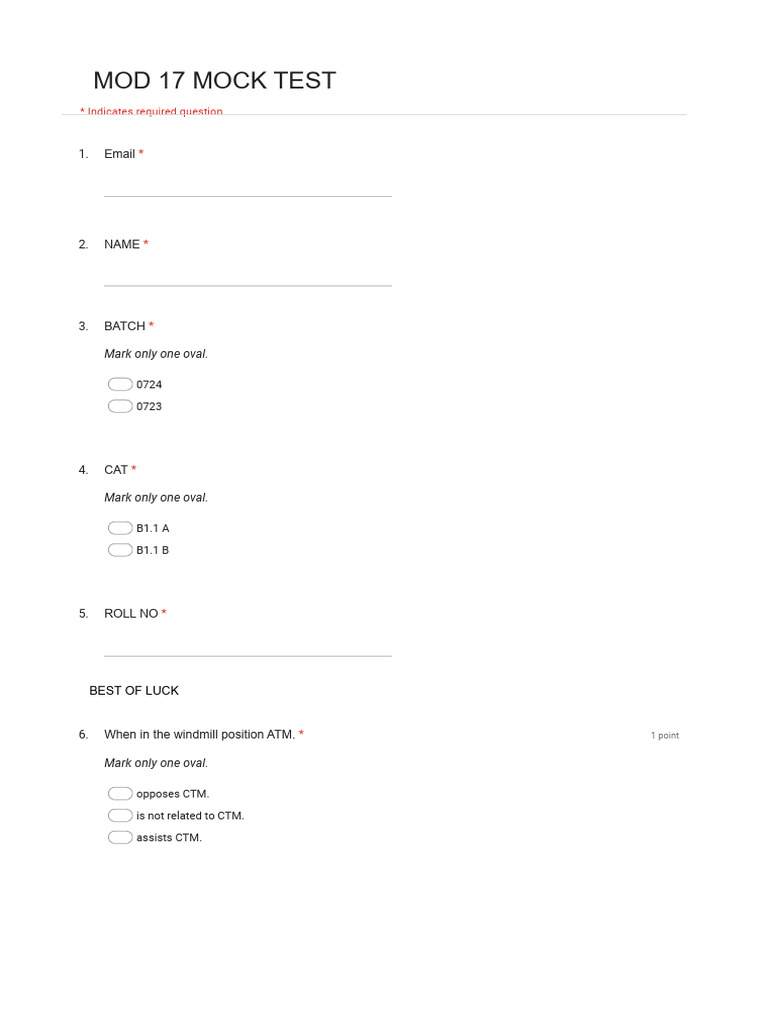 Module 17 Mock Test Overview | PDF | Rotating Machines | Manufactured Goods
