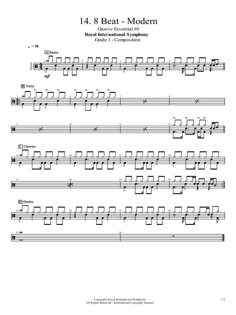 PDF Drums - 8 Beat Modern | PDF | Song Structure | Songs