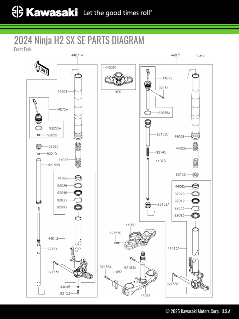 2024 Ninja H2 SX SE Front Fork | PDF