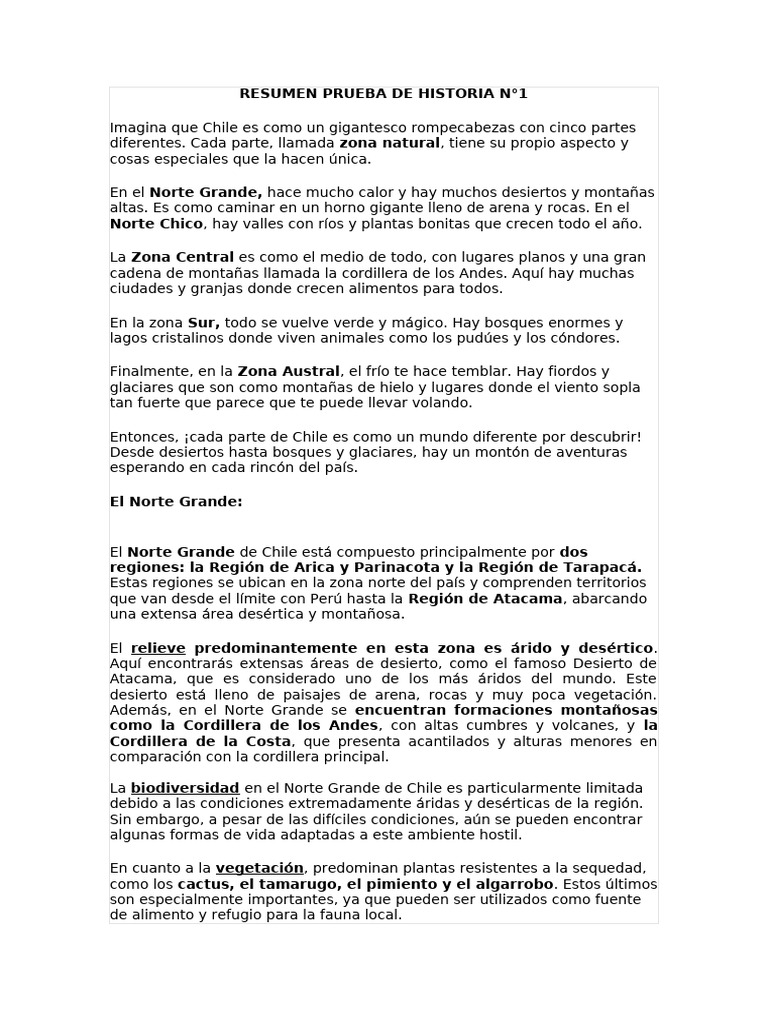 Zonas Naturales de Chile: Diversidad y Clima | PDF | Desierto | Chile