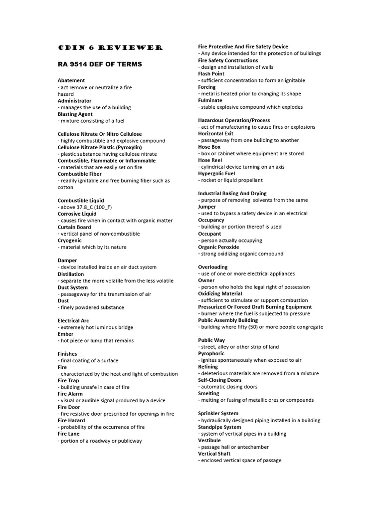 Fire Safety Terminology and Regulations | PDF | Fires