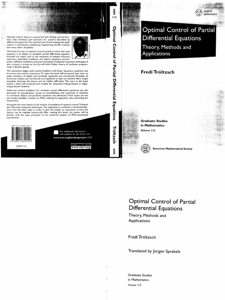 Optimal Control of PDEs: Theory & Methods | PDF | Optimal Control ...