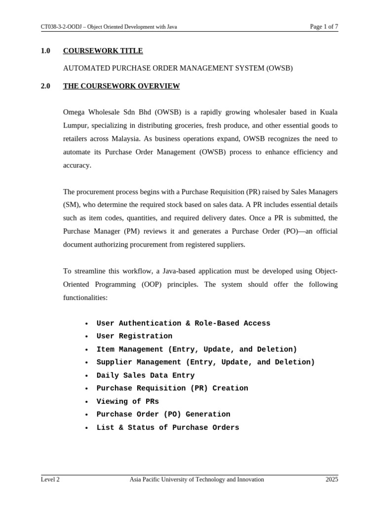 Java-Based Purchase Order System | PDF | Point Of Sale | Object ...