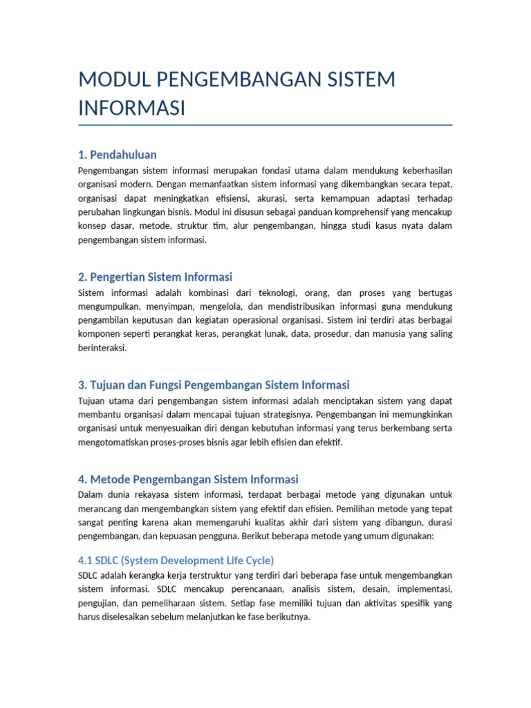 Panduan Pengembangan Sistem Informasi | PDF