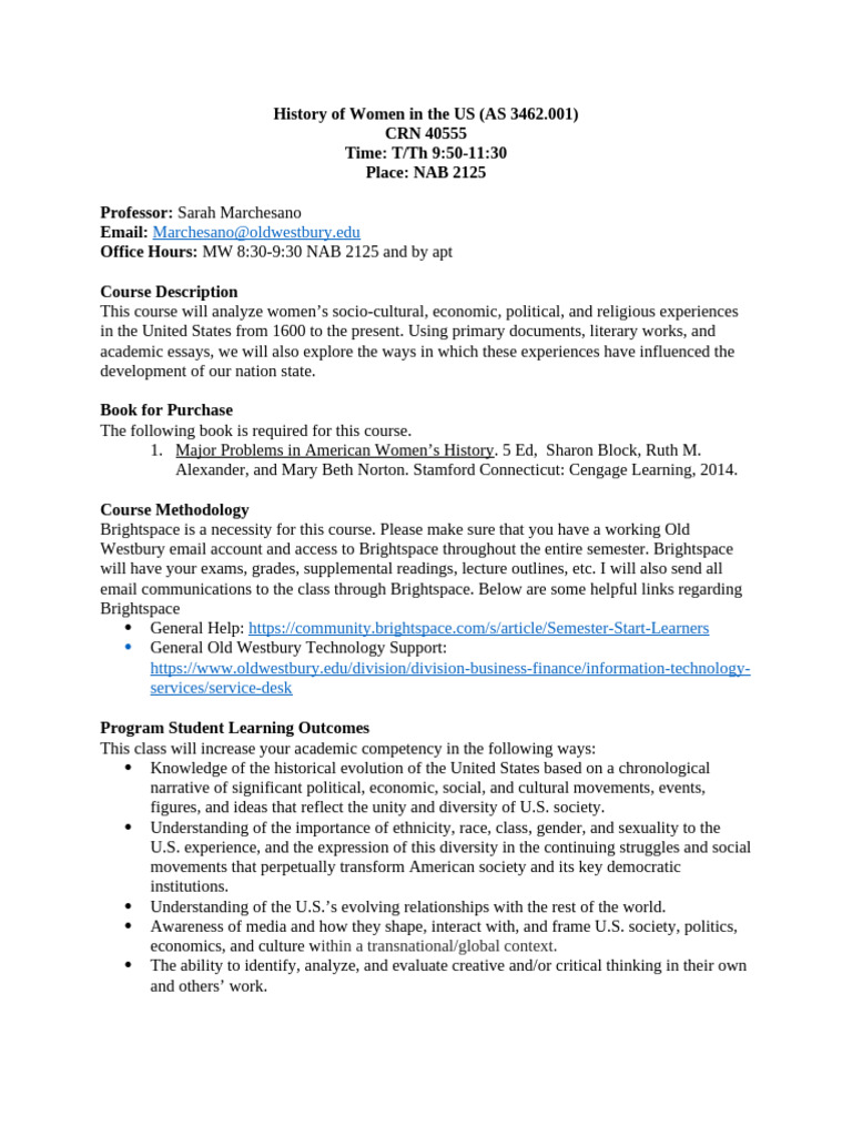Women’s History in the US Course Overview | PDF | Title Ix | Academic ...