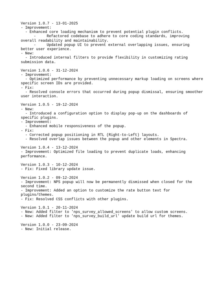 Change Log | PDF