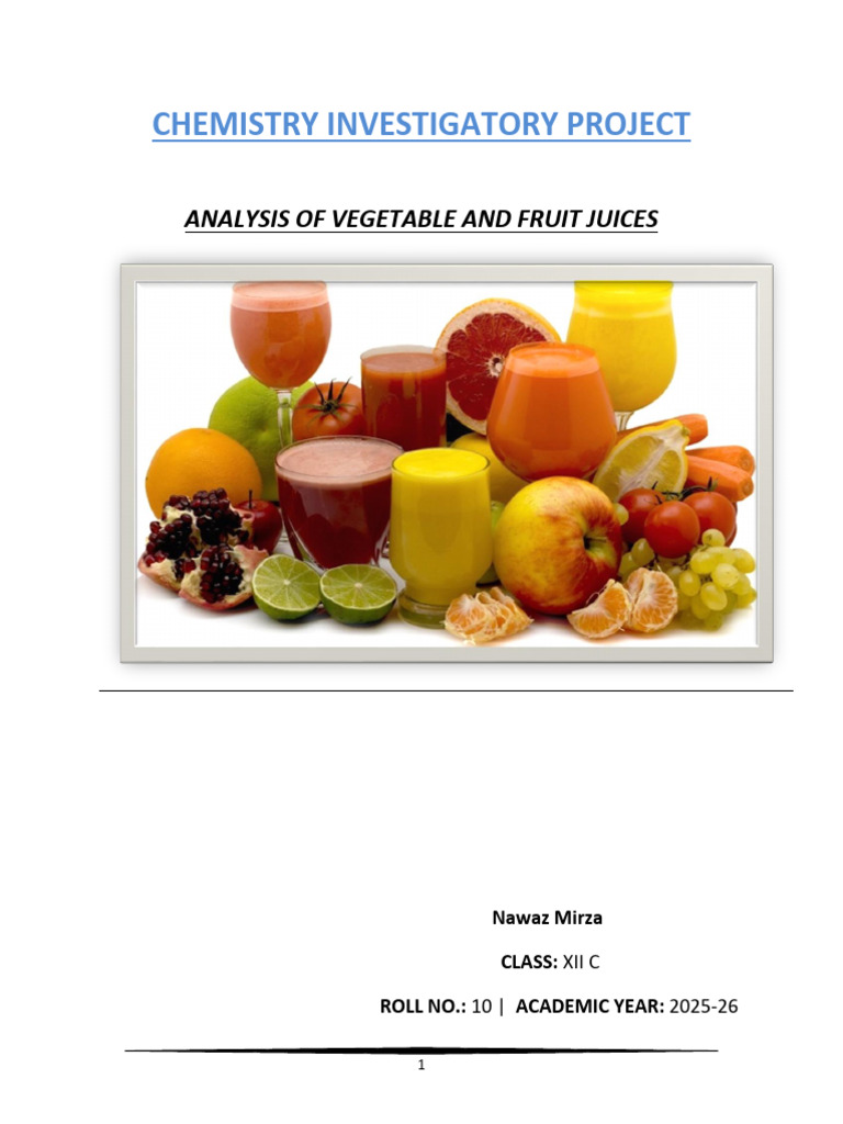 Analysis of Vegetable and Fruit Juices | PDF | Foods | Nutrients