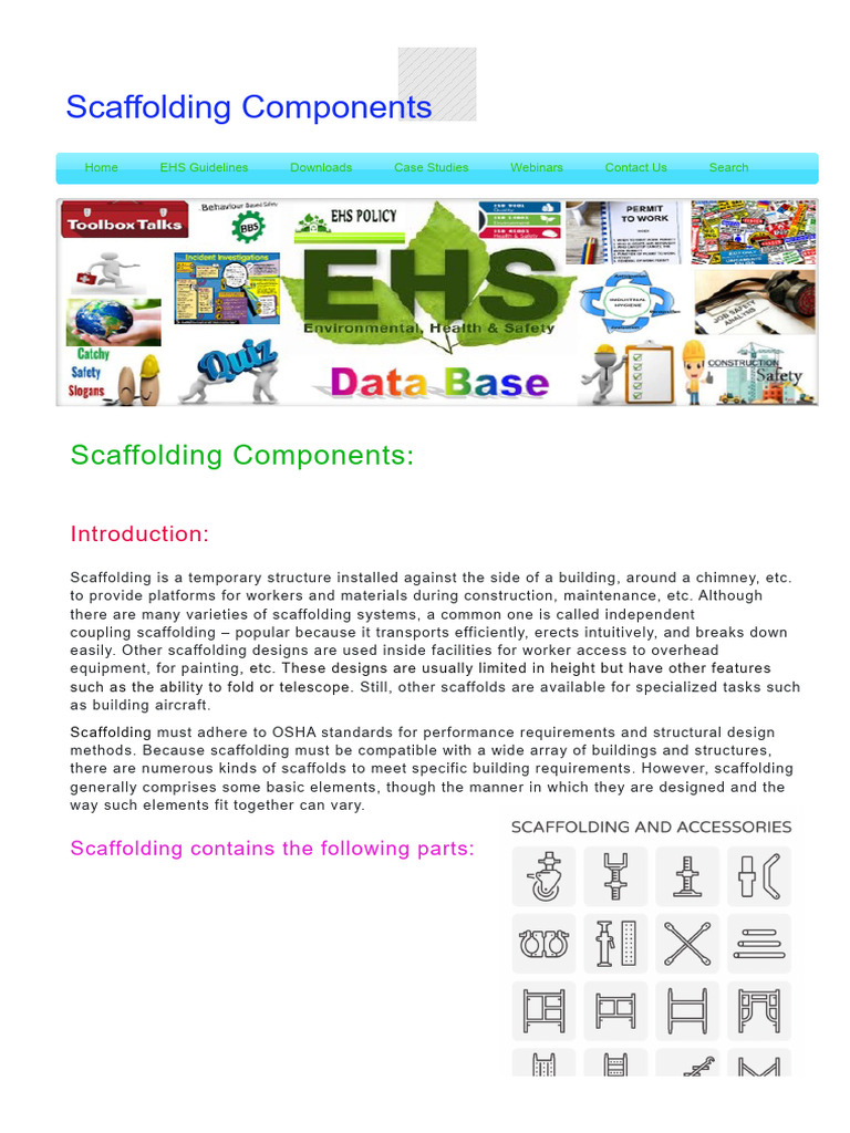 Scaffolding Components Overview | PDF | Scaffolding