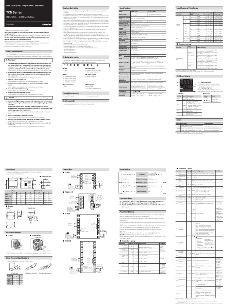 TCN Series Temperature Controller Manual | PDF | Power Supply ...