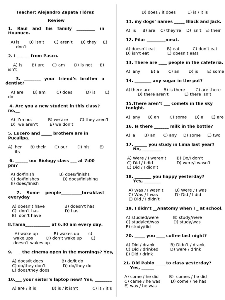 English Final Review - 2024 | PDF