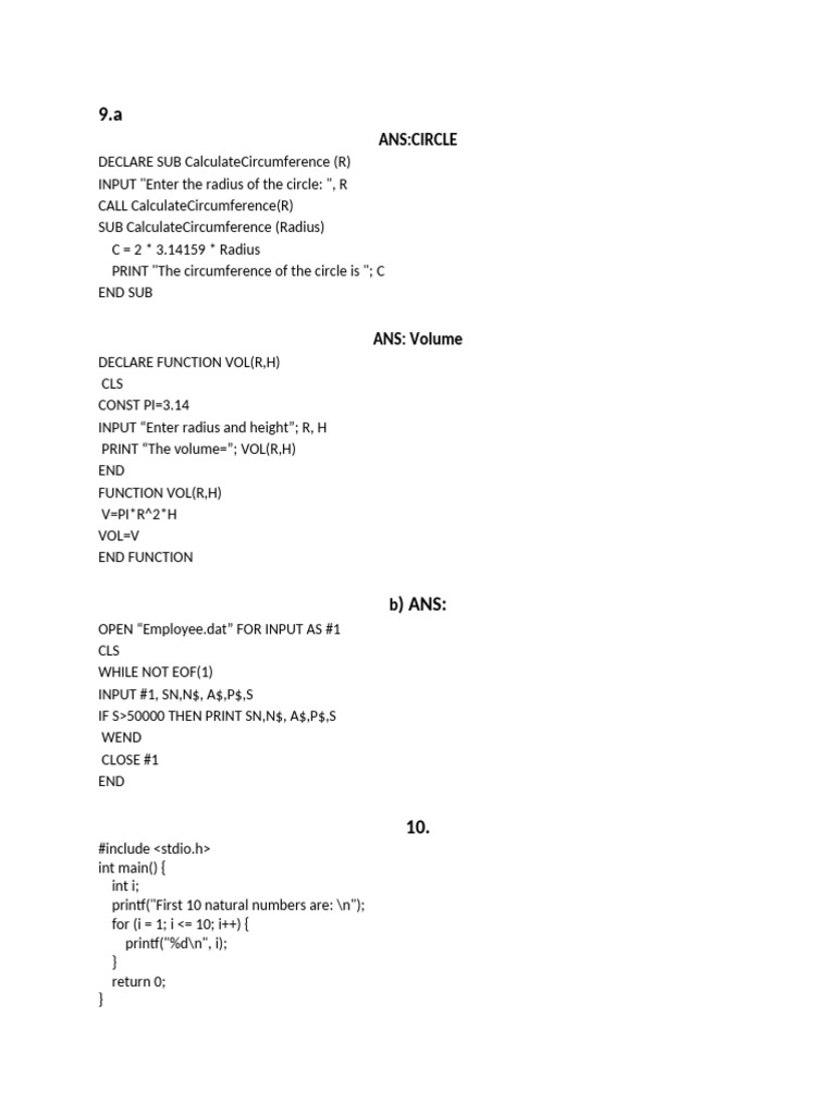 Circle Calculations and Employee Data | PDF