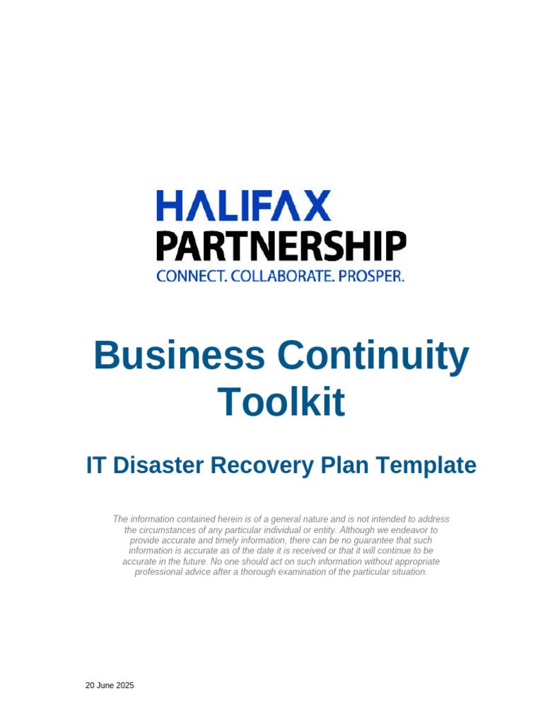 IT Disaster Recovery Plan Overview | PDF | Computing | Business