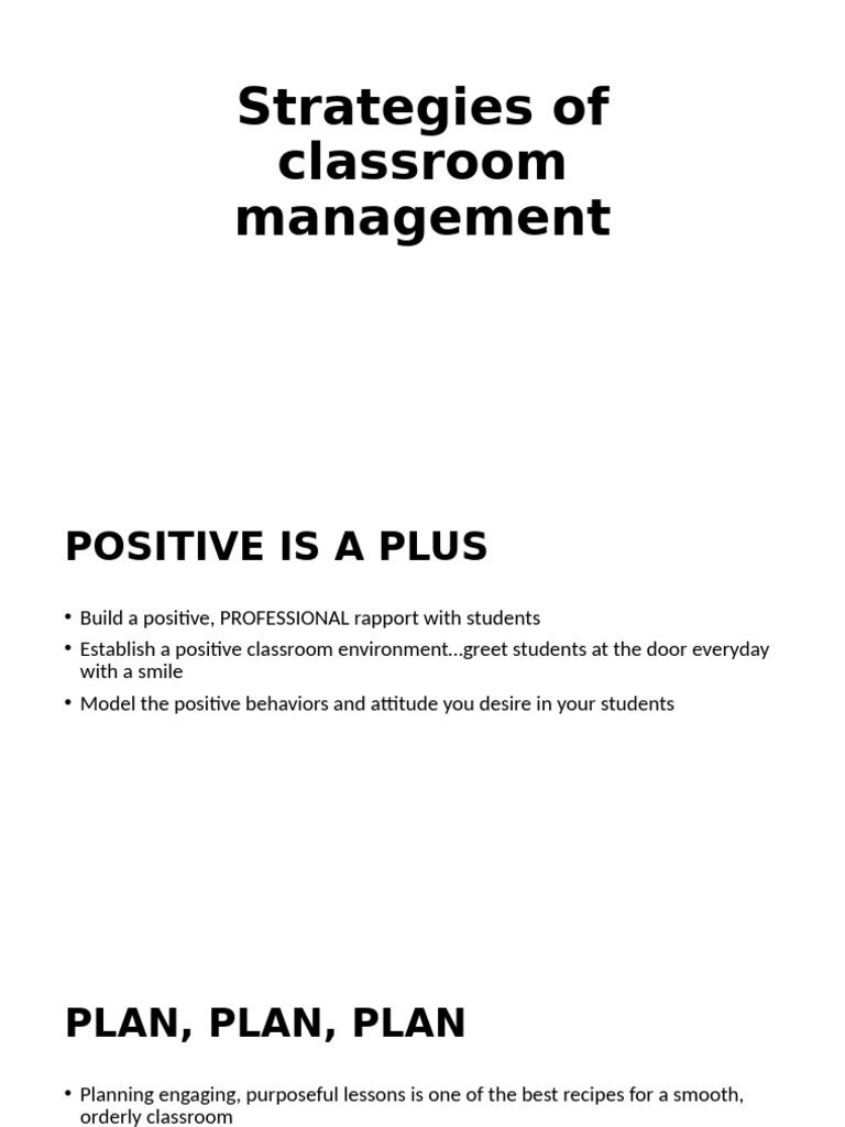 Classroom Management Strategies Guide | PDF