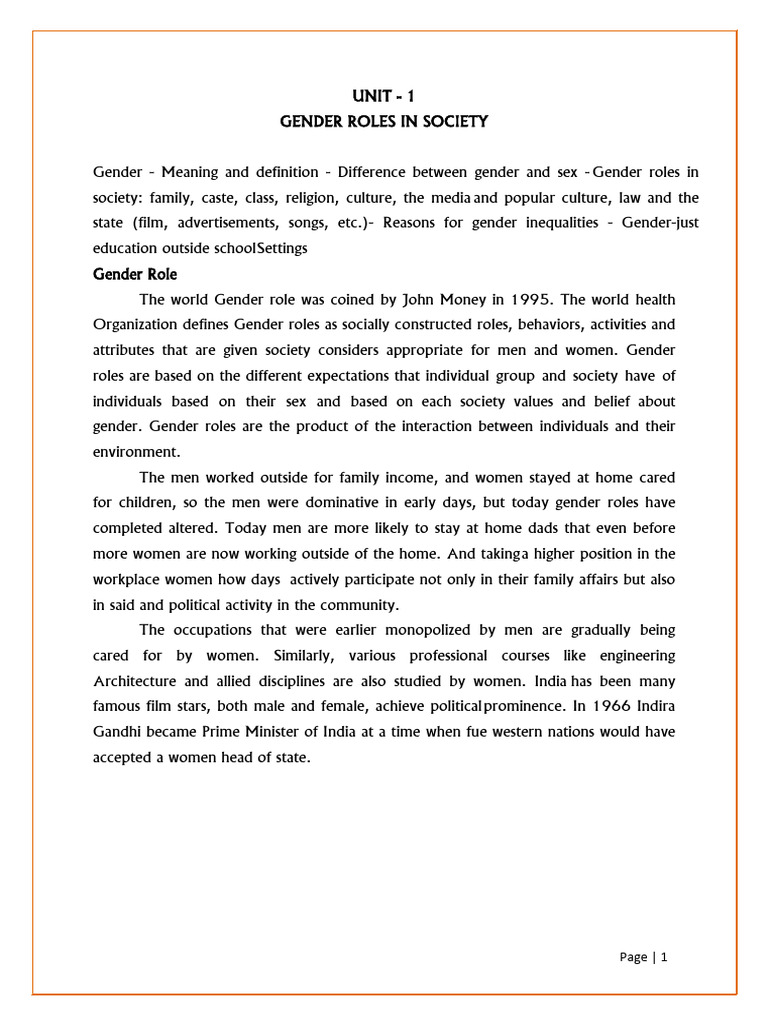 Understanding Gender Roles in Society | PDF | Socialization | Gender