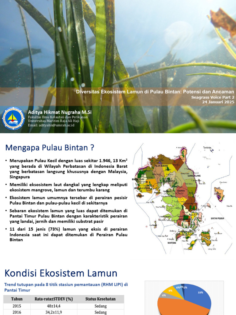 Diversitas Ekosistem Lamun Di Pulau Bintan_ Potensi Dan Ancaman | PDF