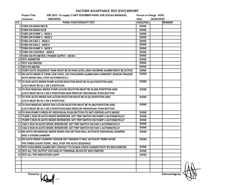 Scrubber Panel Fat Report | PDF | Equipment | Manufactured Goods