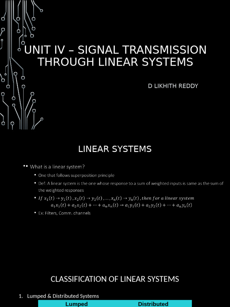 Unit IV Signal Transmission Through Linear Systems-2 | PDF