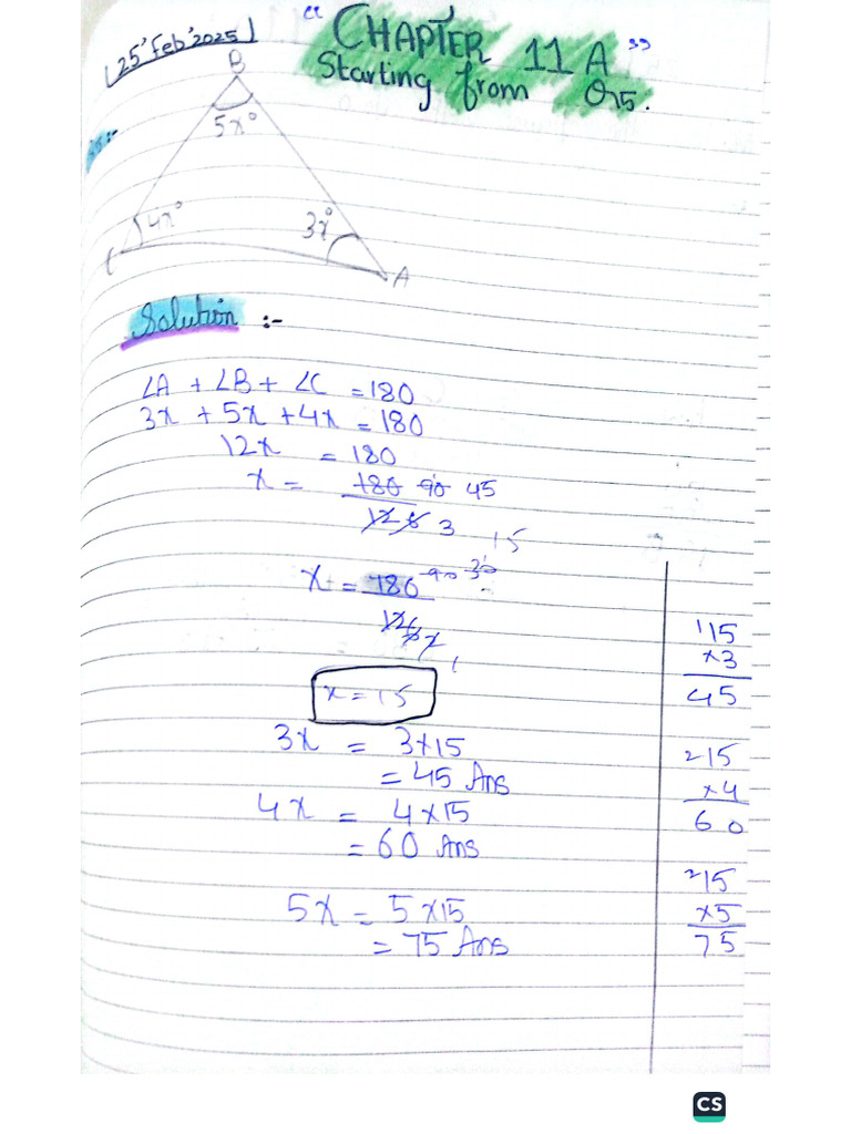 Math Exercise 11 A | PDF